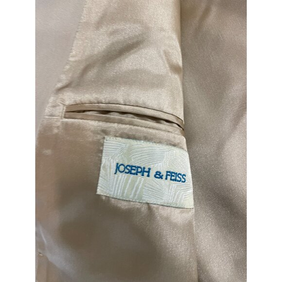 Joseph Feiss Men’s Sport Coat Blazer Suit Jacket Size 46S Beige 100% Silk - Picture 9 of 11